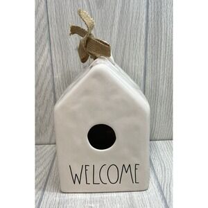 Rae Dunn by Magenta "Welcome"‎ Birdhouse Ceramic With Bow